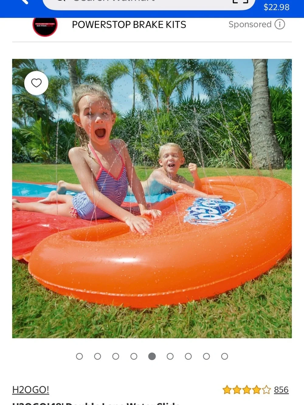 18 ft Double Slide Inflatable Water Slide - Red/Blue